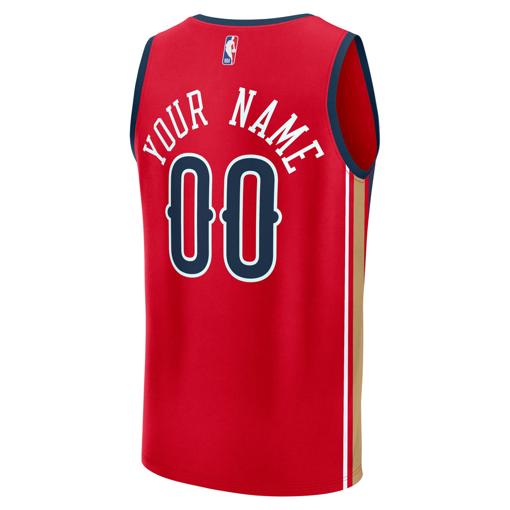 Youth New Orleans Pelicans Fanatics Red Fast Break Custom Replica Jersey - Statement Edition