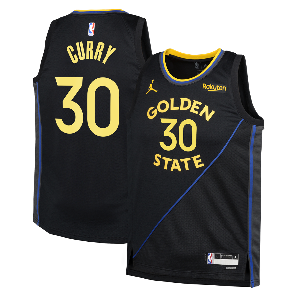 Youth Golden State Warriors Stephen Curry Jordan Brand Black Swingman Player Jersey - Statement Edition